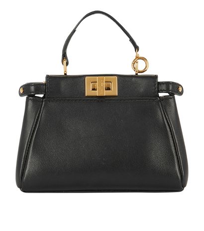 Fendi Micro Peekaboo Bag, &pound;620, Handbags, Black, Leather, Front view